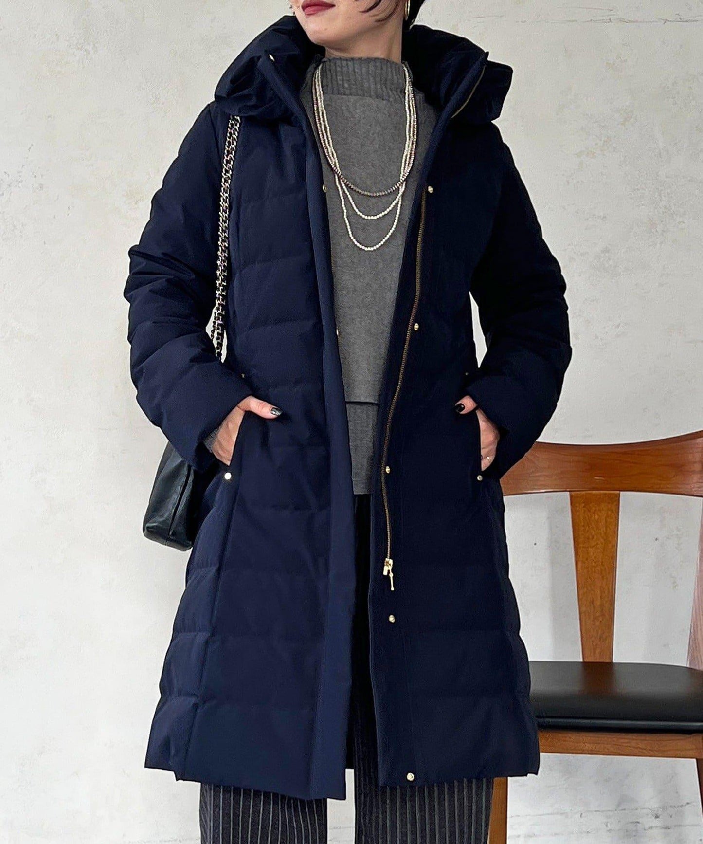 彈力長款羽絨服