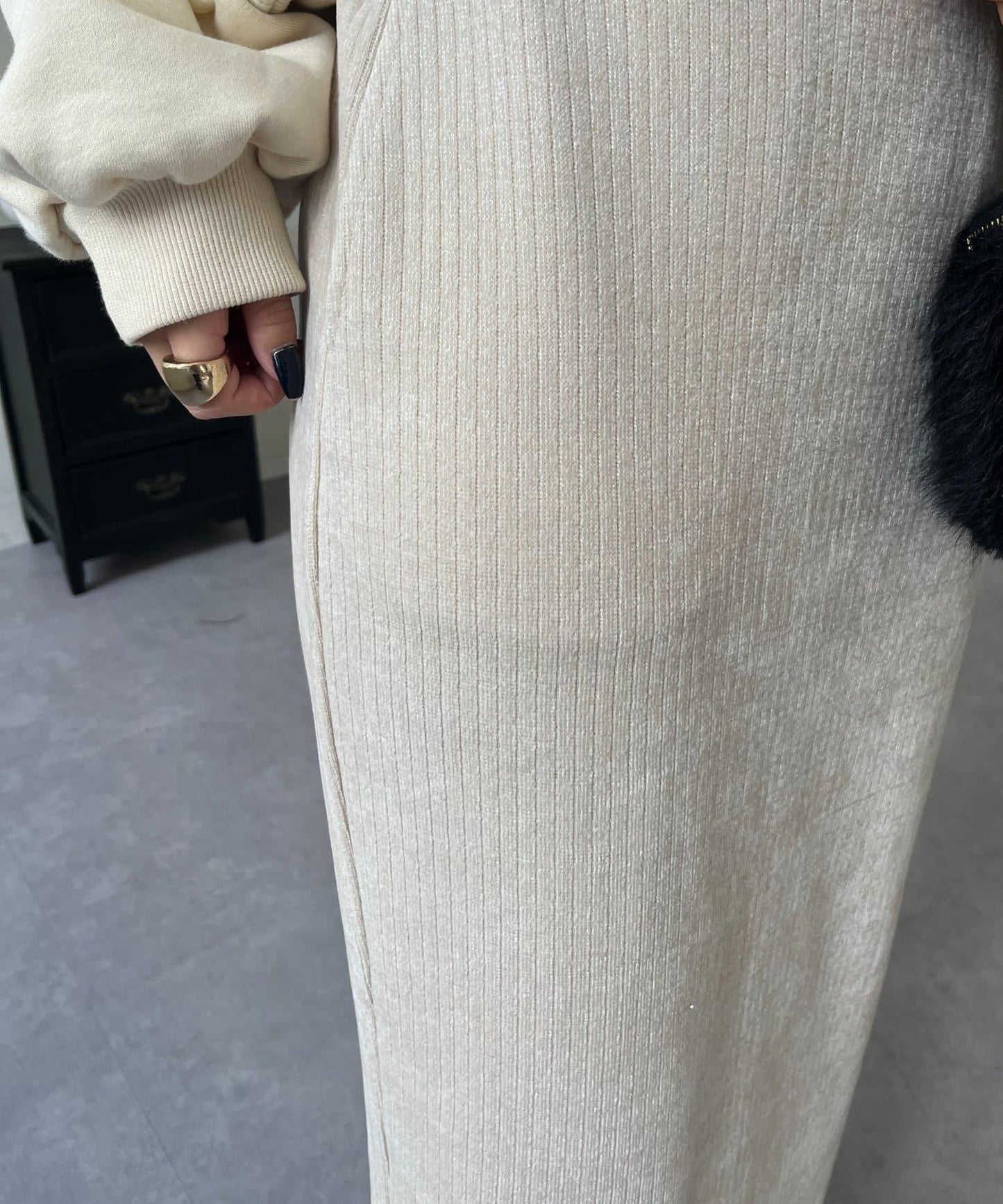 亮片燈芯絨長裙