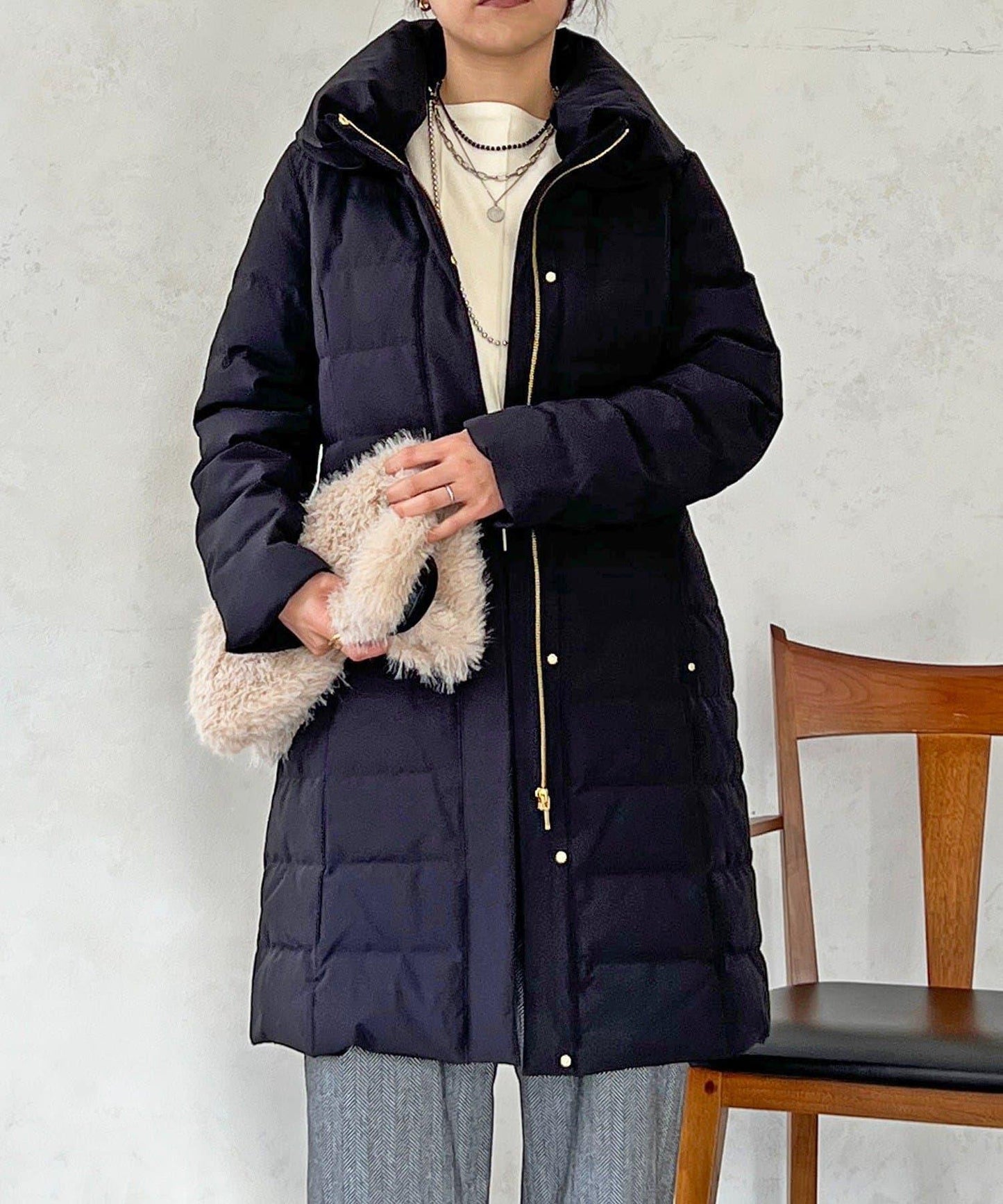 彈力長款羽絨服