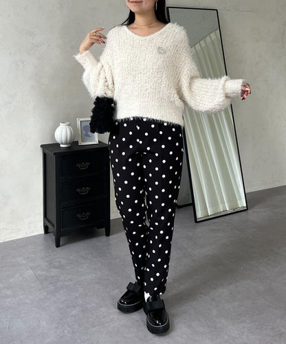 爆米花質感V領針織衫