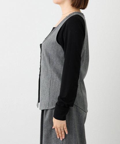 【可搭配套裝】羊毛斜紋馬甲