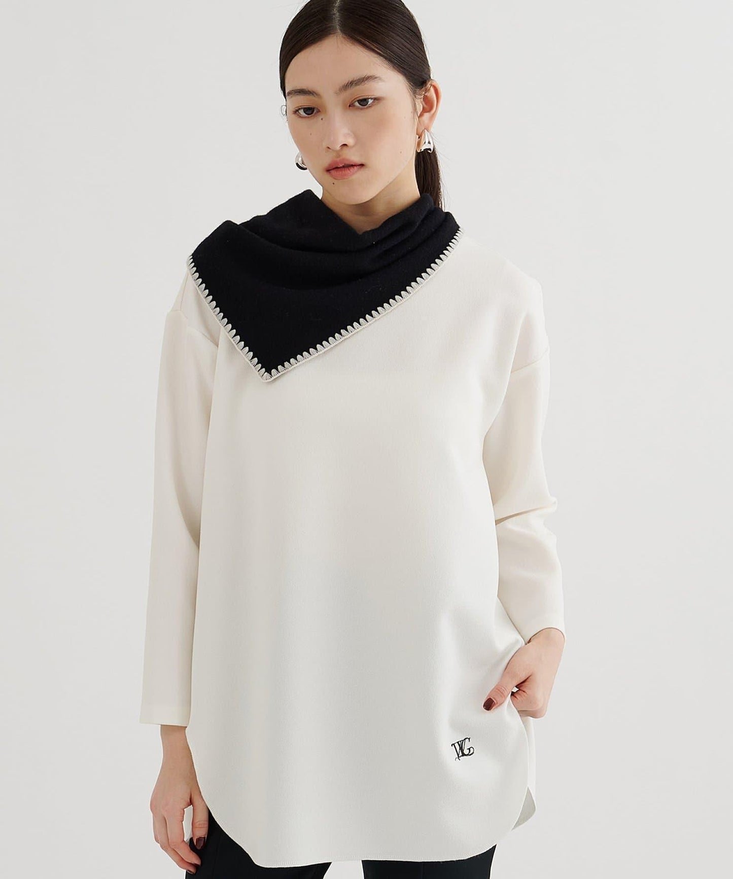 刺繡雪紡套頭衫