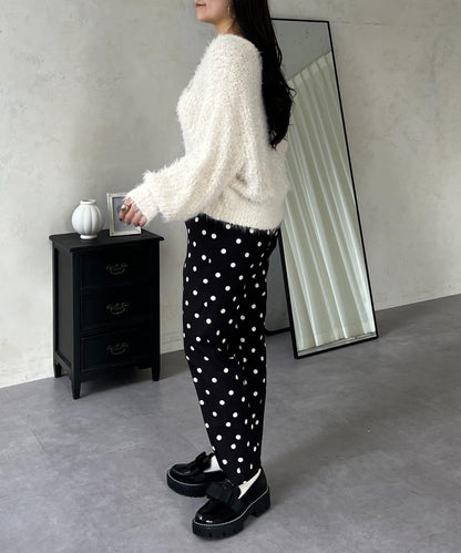 爆米花質感V領針織衫