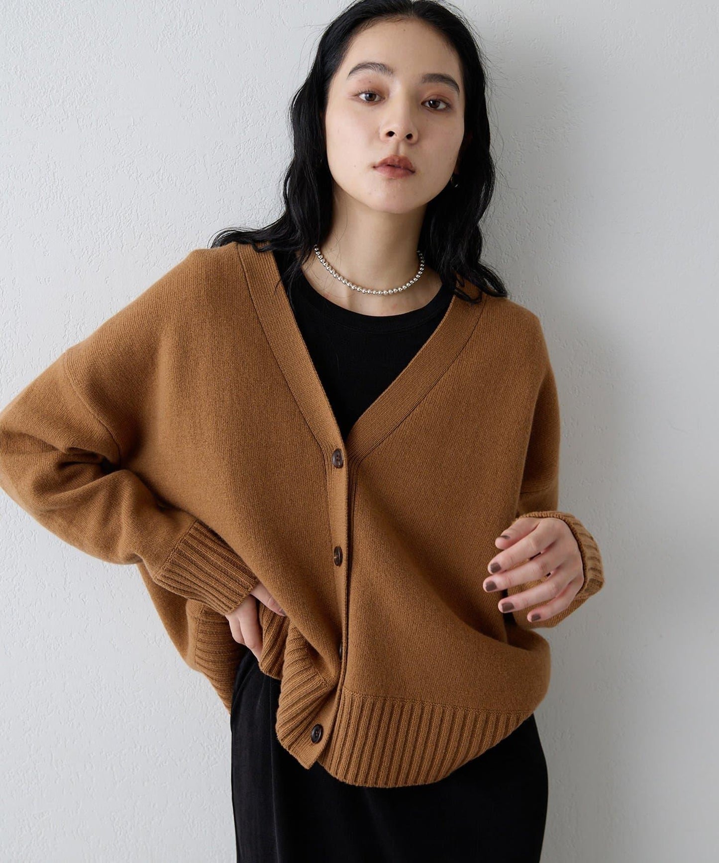 【Drawing Numbers】接結寬鬆V領開衫