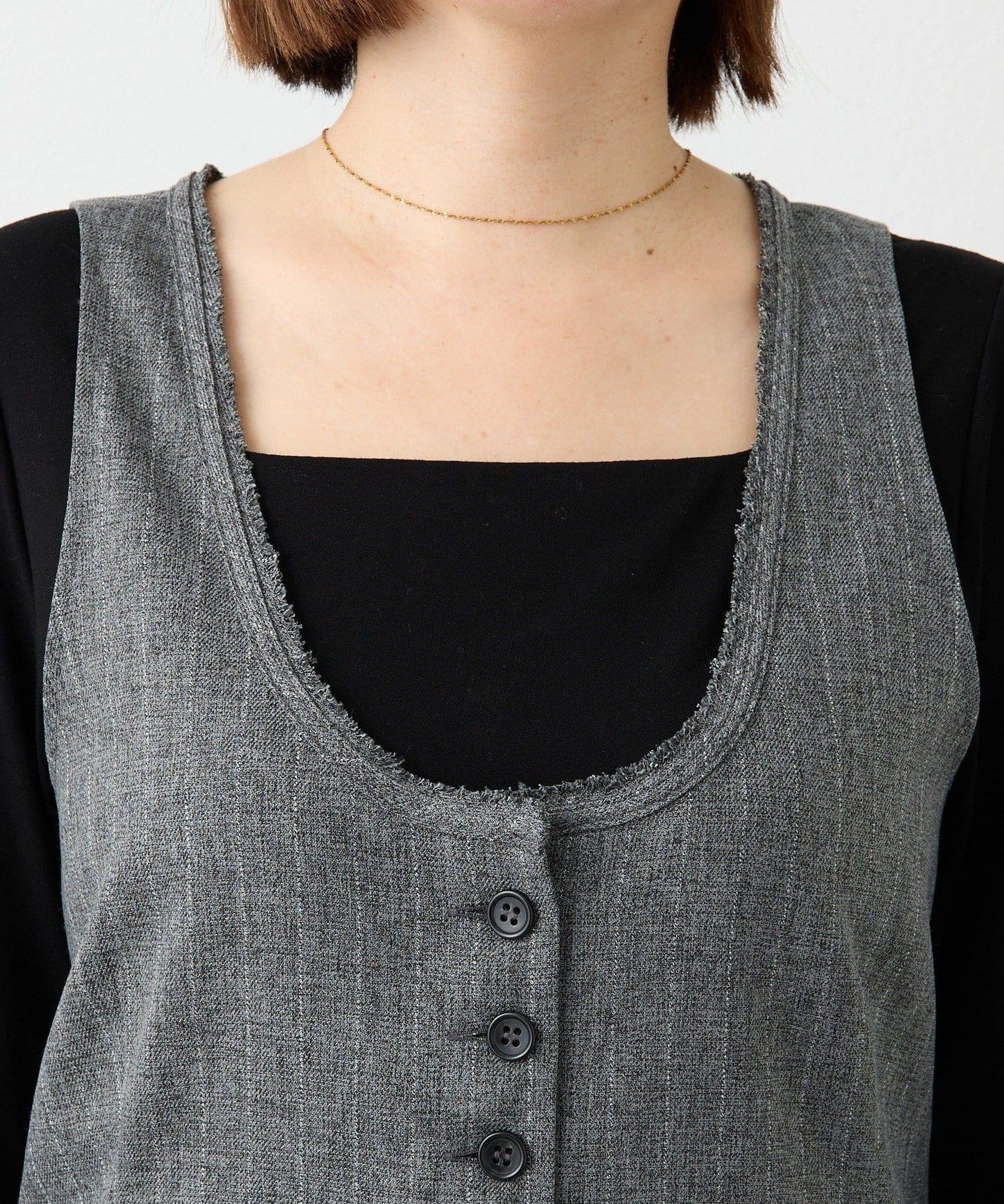 【可搭配套裝】羊毛斜紋馬甲