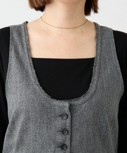 【可搭配套裝】羊毛斜紋馬甲