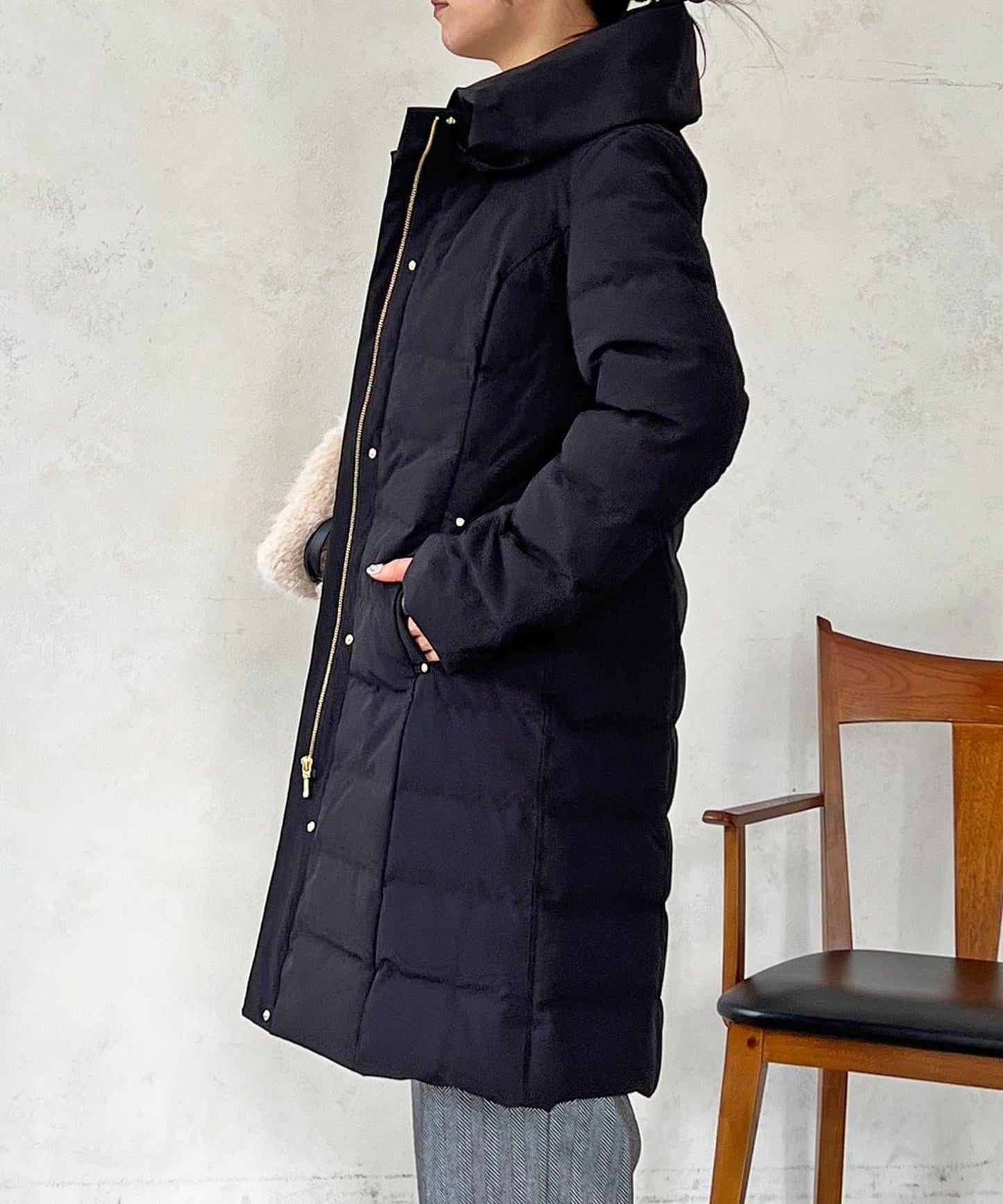 彈力長款羽絨服