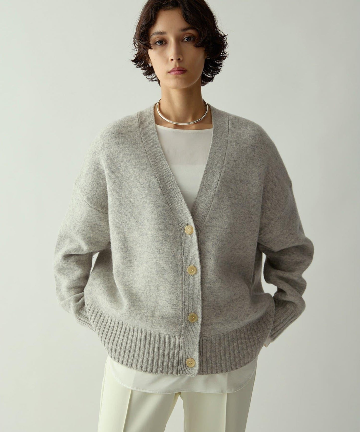 【Drawing Numbers】接結寬鬆V領開衫