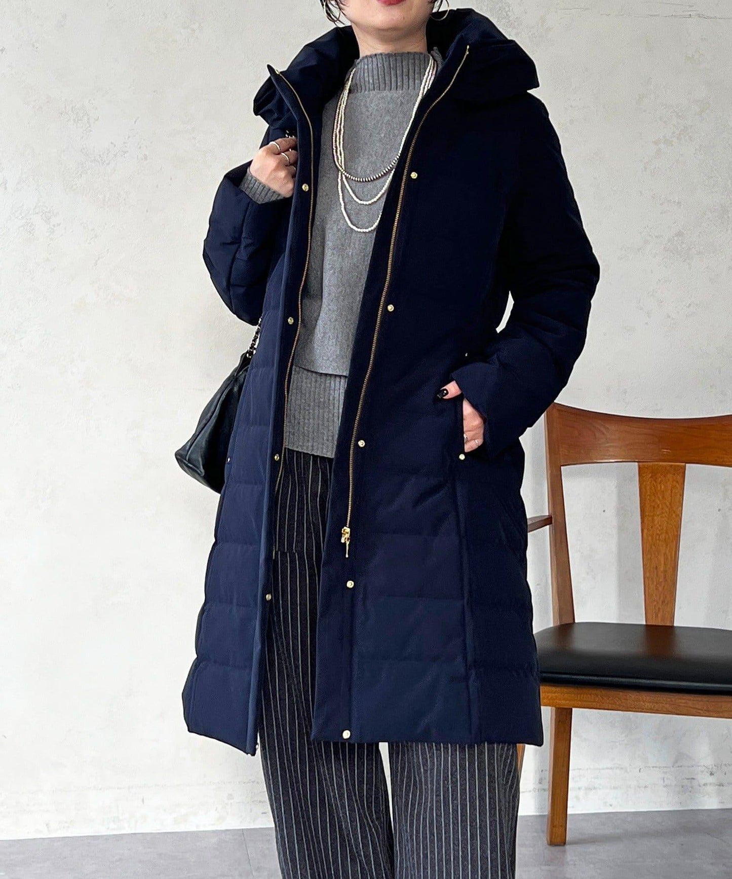 彈力長款羽絨服