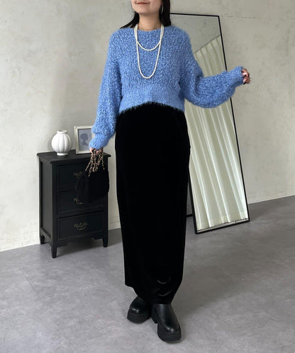 爆米花質感V領針織衫