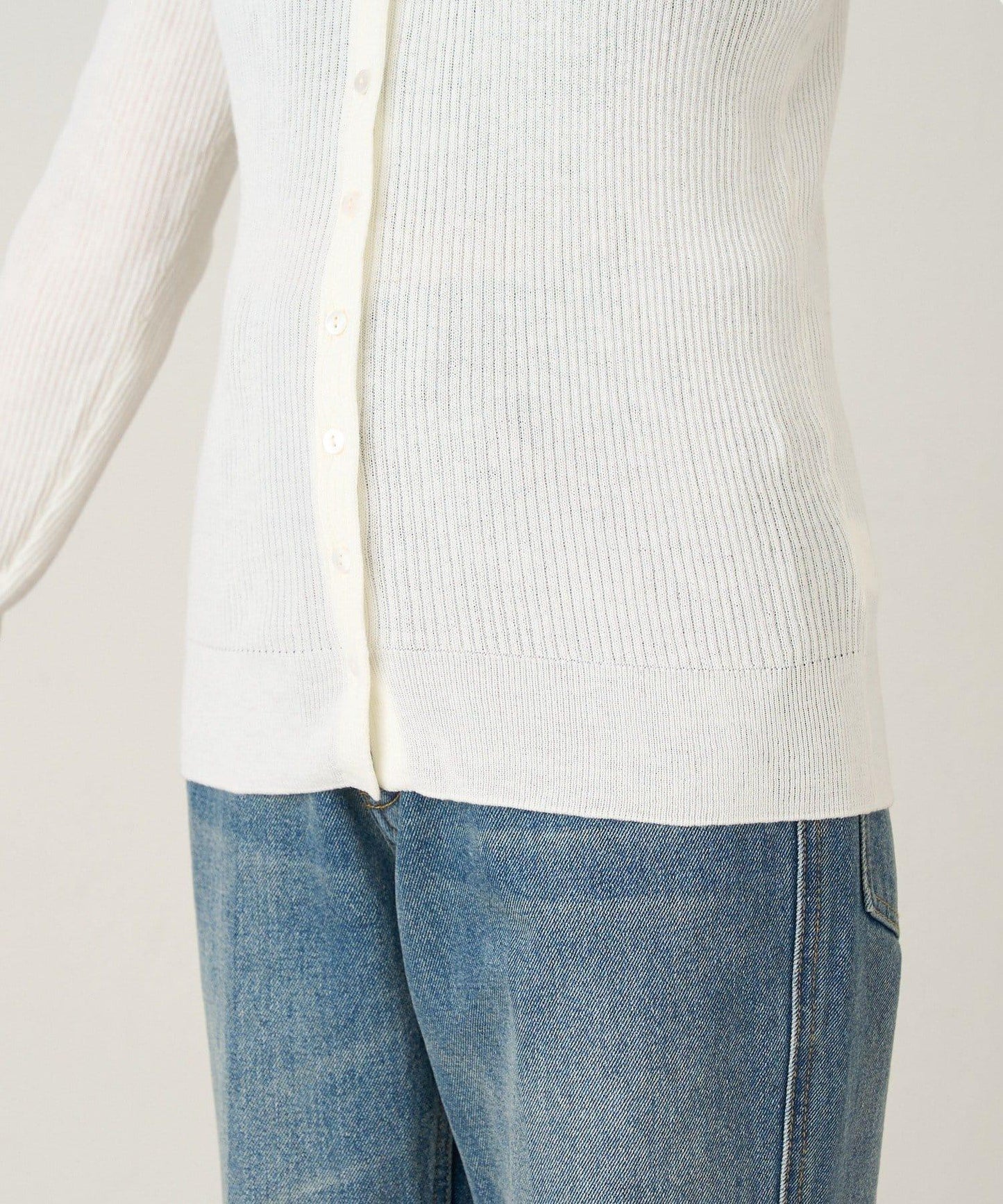 2WAY荷葉邊羅紋針織開衫