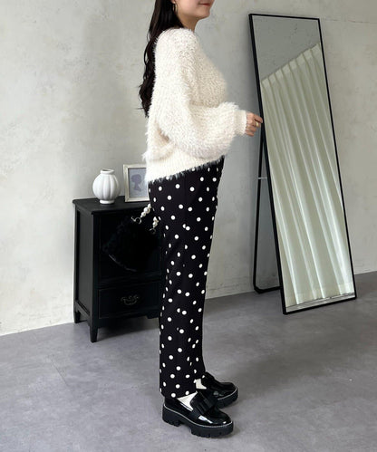 爆米花質感V領針織衫