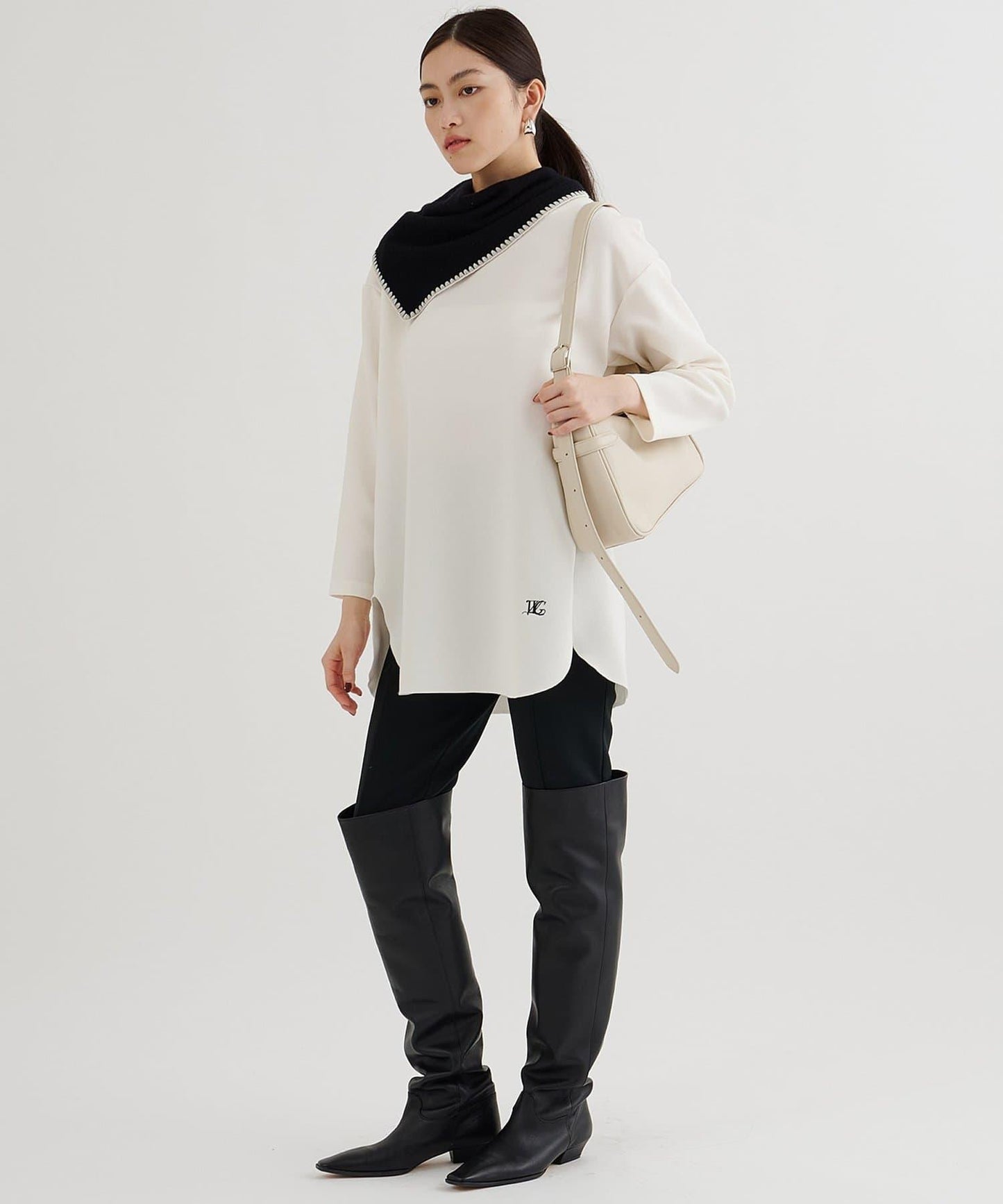 刺繡雪紡套頭衫