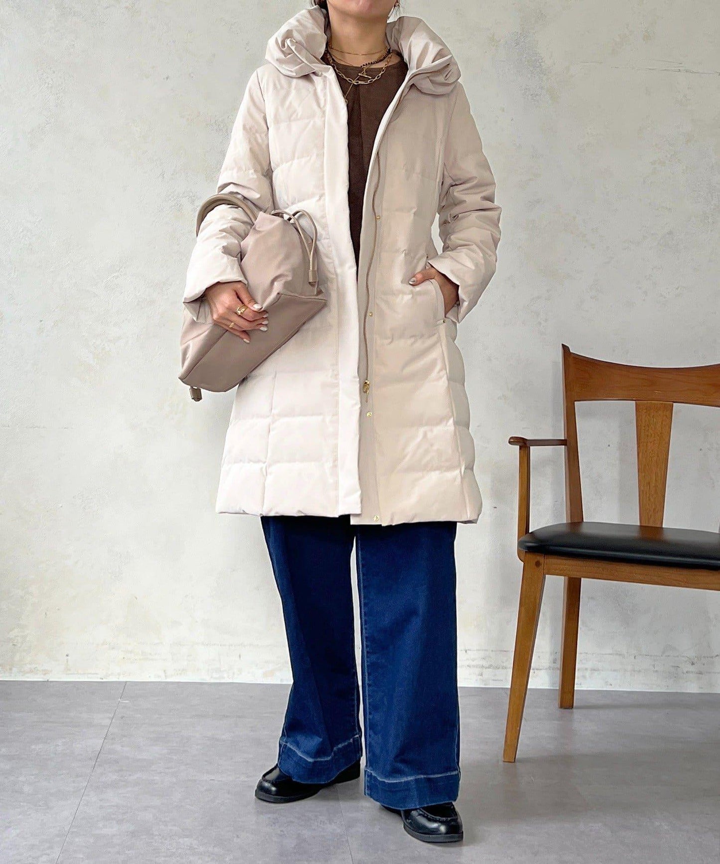 彈力長款羽絨服