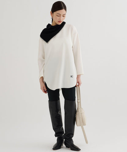 刺繡雪紡套頭衫