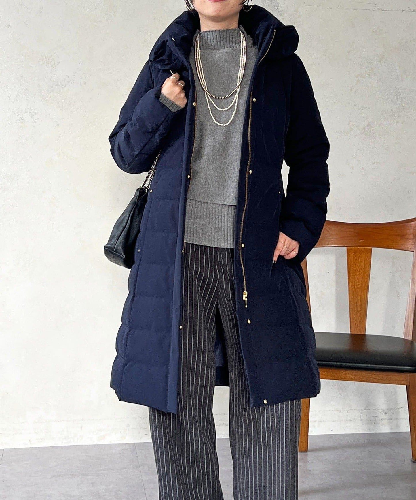 彈力長款羽絨服