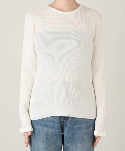 2WAY荷葉邊羅紋針織開衫