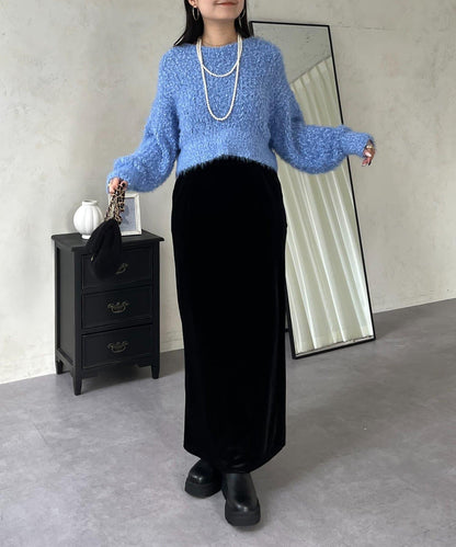 爆米花質感V領針織衫