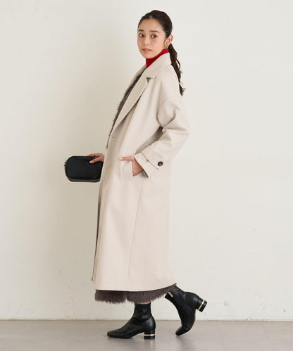 大人女性風格軟質長毛清透紐扣開衫