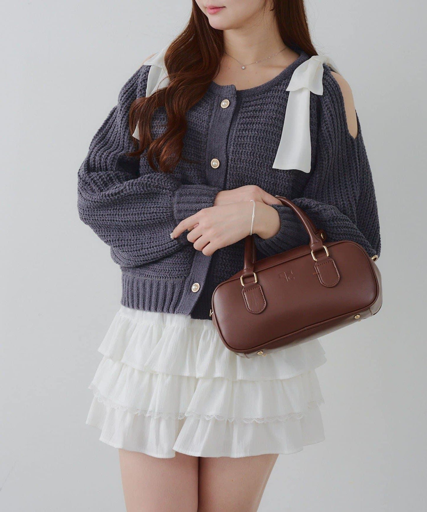 【RMAF】肩部蝴蝶結毛絨套頭衫