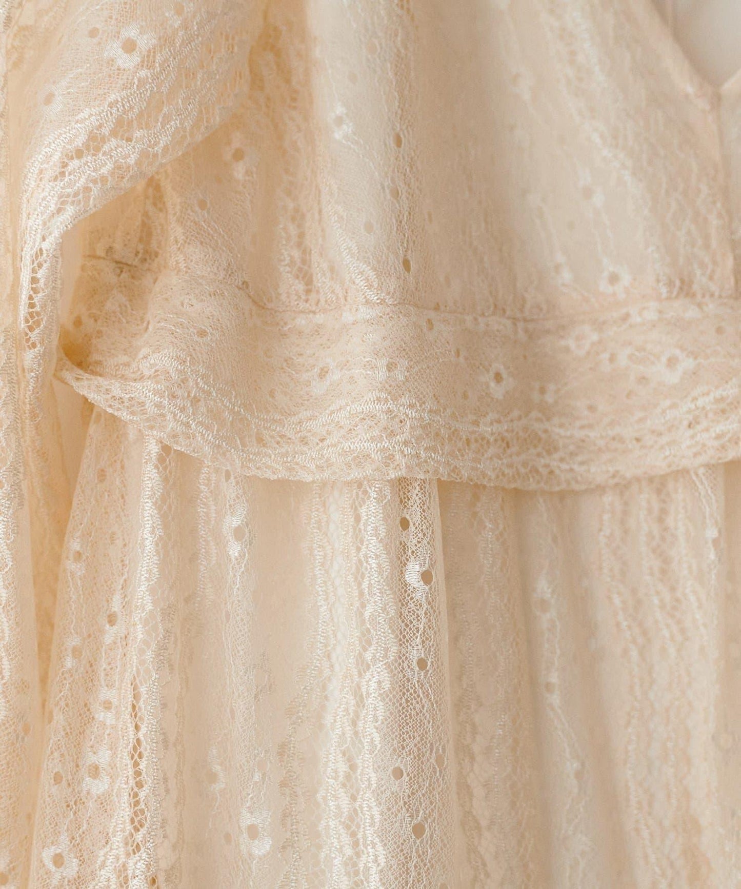 【LARUTA】蕾絲拼接長款連衣裙