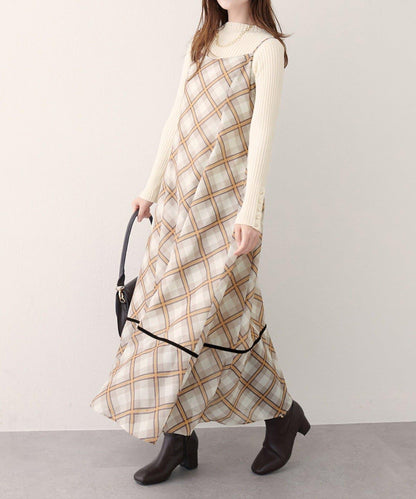 【natural couture】天鵝絨拼接吊帶連衣裙