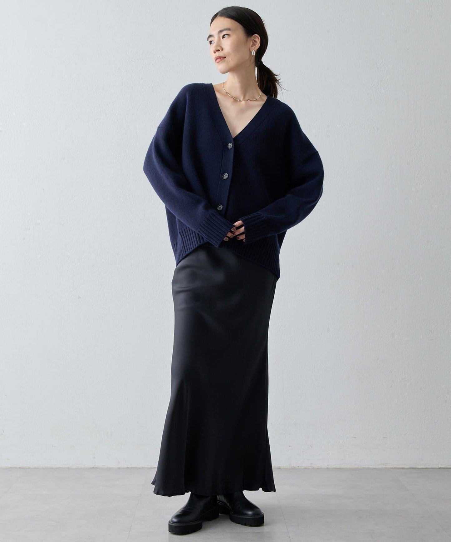 【Drawing Numbers】接結寬鬆V領開衫