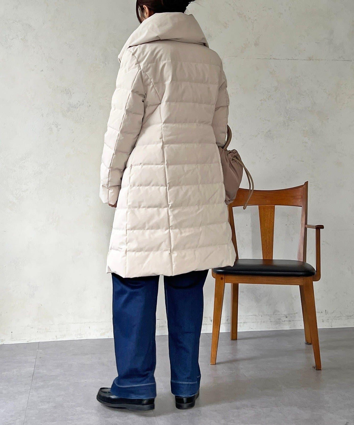 彈力長款羽絨服
