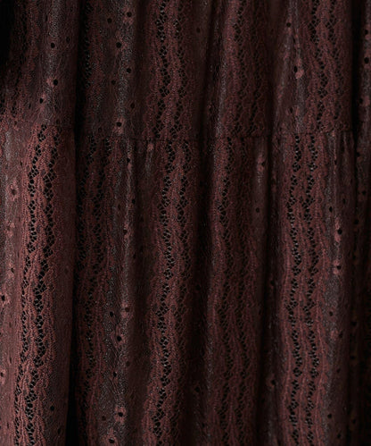 【LARUTA】蕾絲拼接長款連衣裙