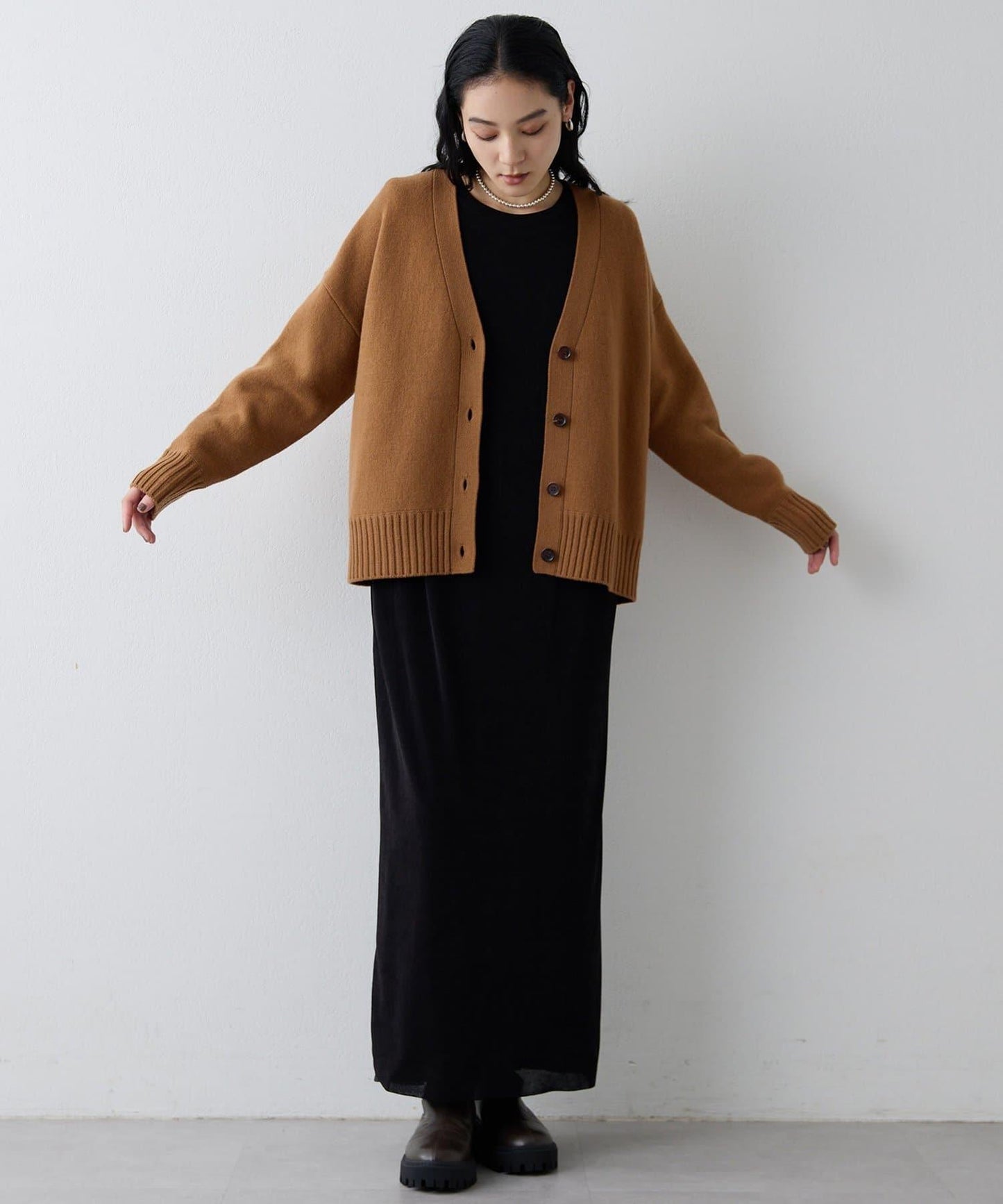 【Drawing Numbers】接結寬鬆V領開衫