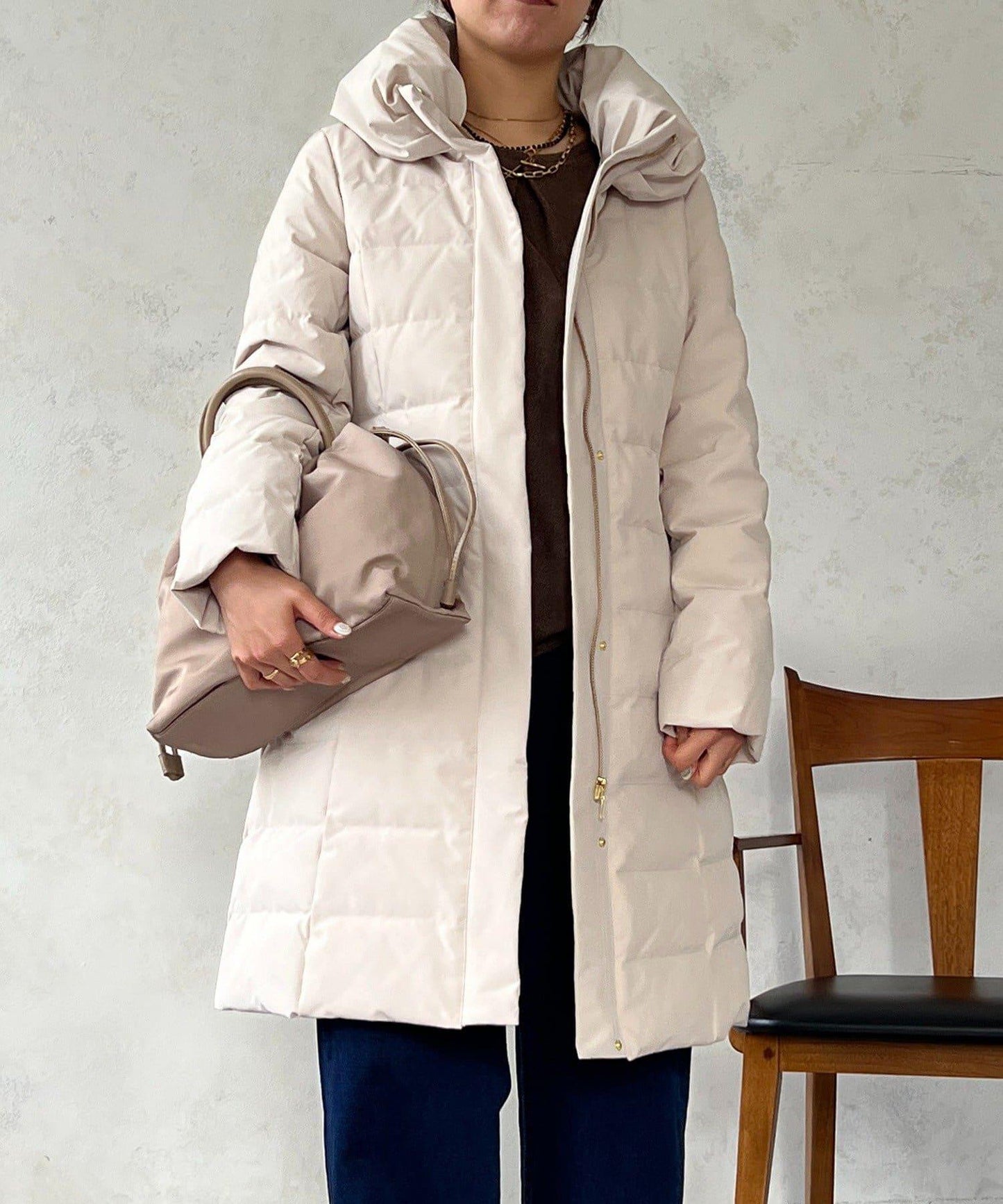 彈力長款羽絨服