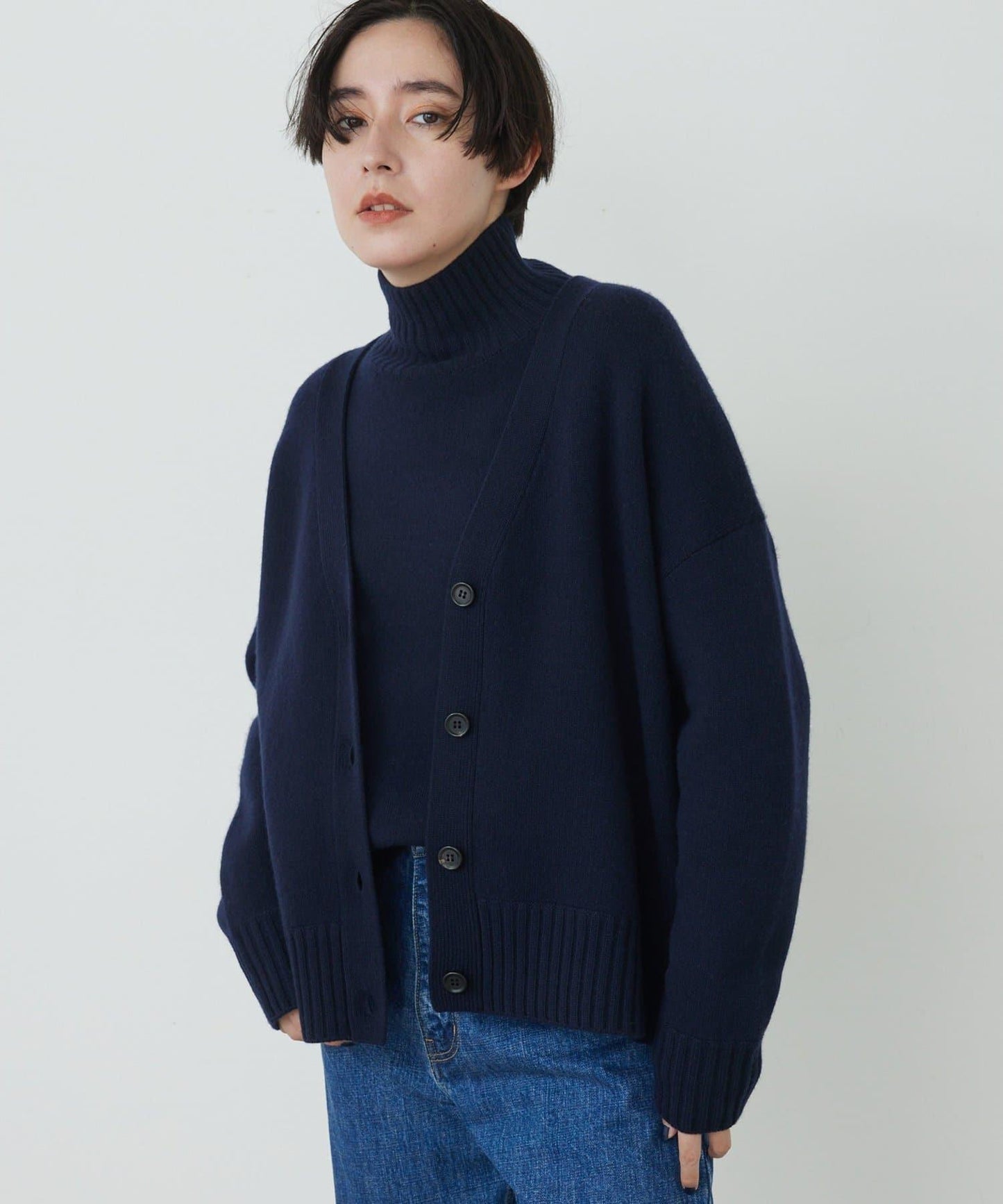 【Drawing Numbers】接結寬鬆V領開衫