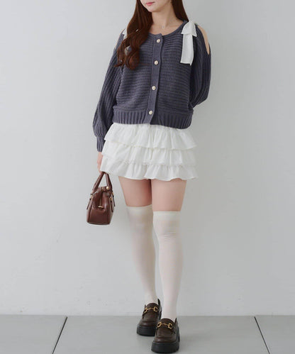 【RMAF】肩部蝴蝶結毛絨套頭衫