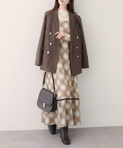 【natural couture】天鵝絨拼接吊帶連衣裙