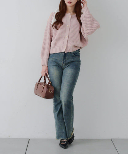 【RMAF】肩部蝴蝶結毛絨套頭衫