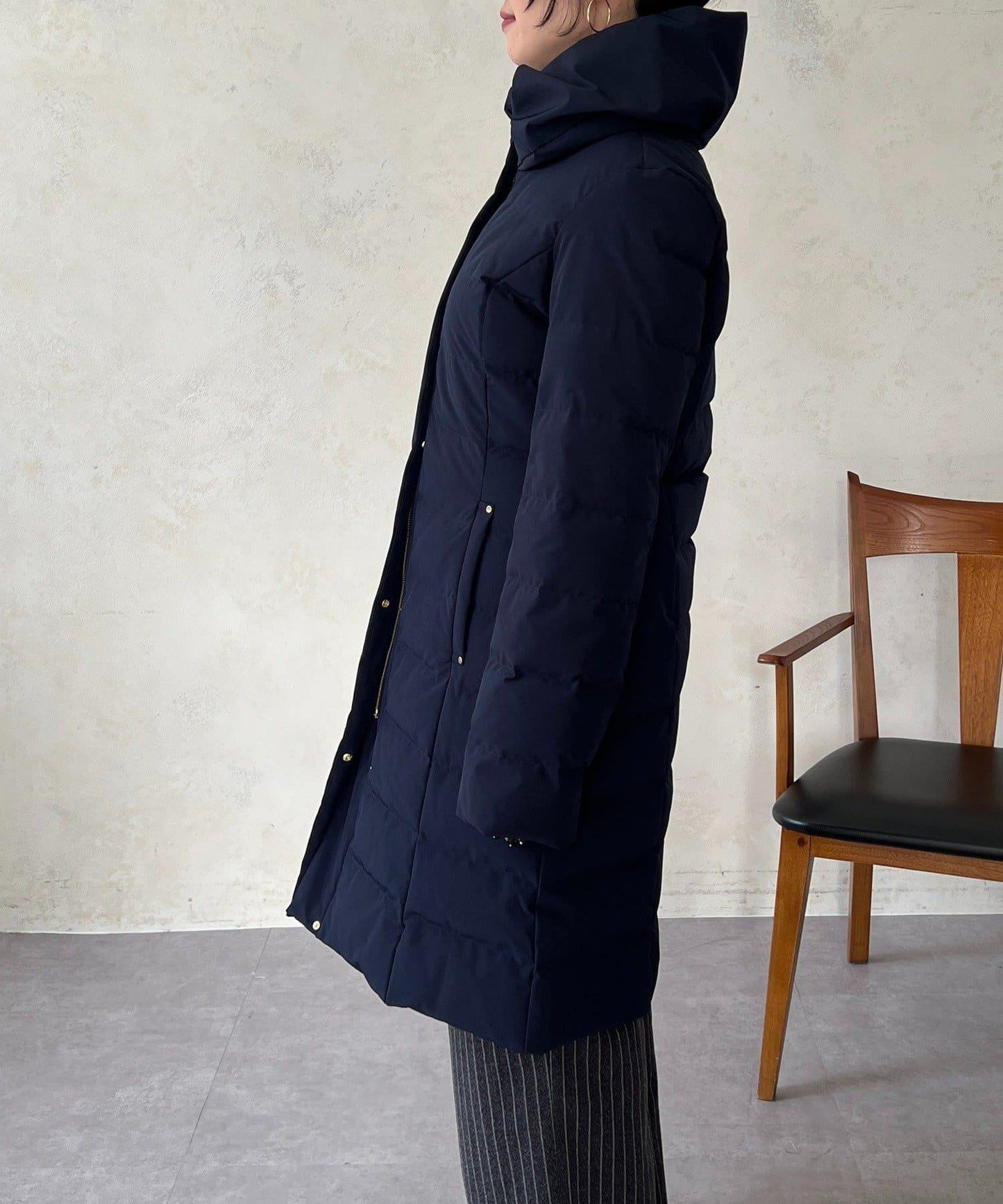 彈力長款羽絨服