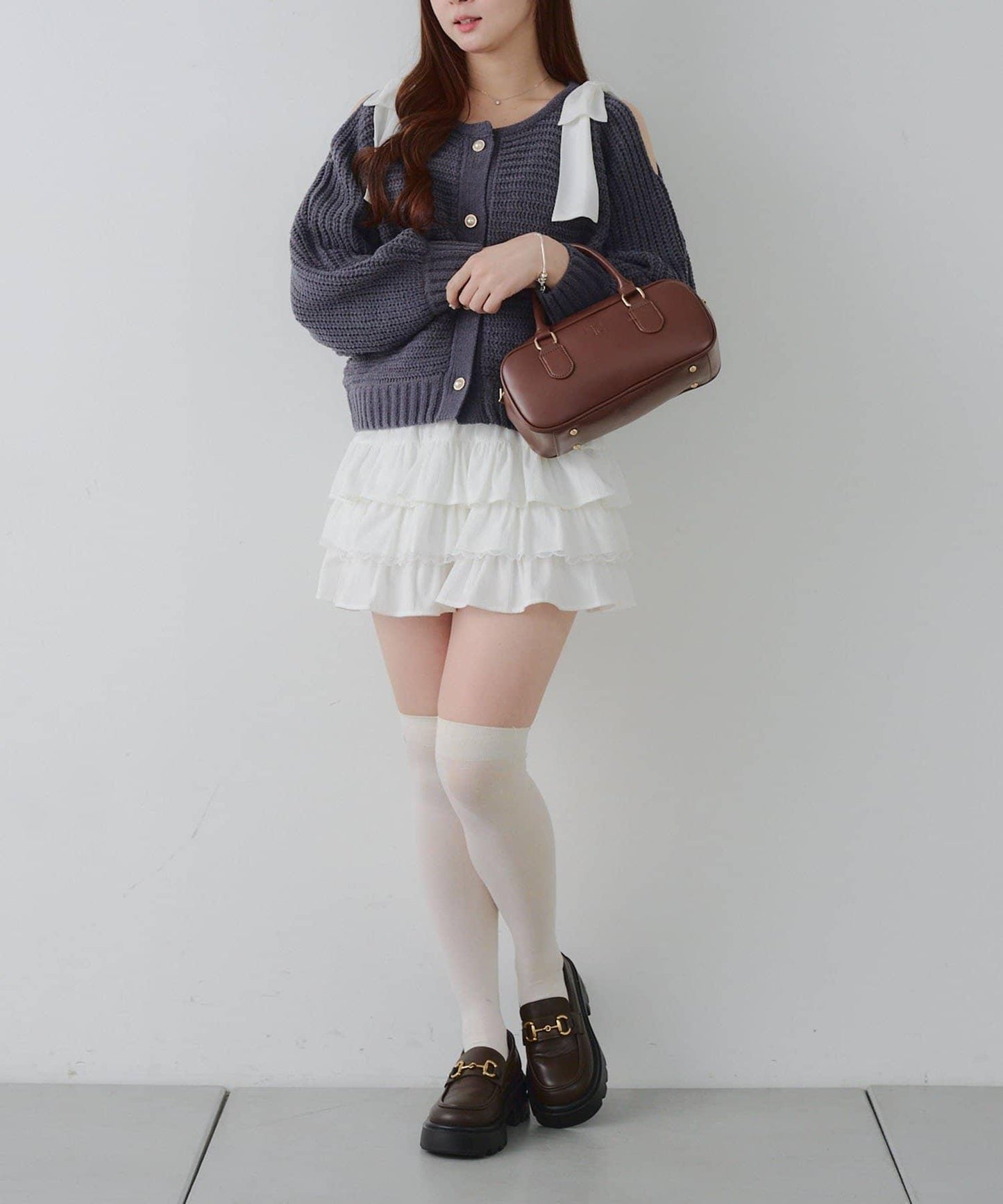 【RMAF】肩部蝴蝶結毛絨套頭衫