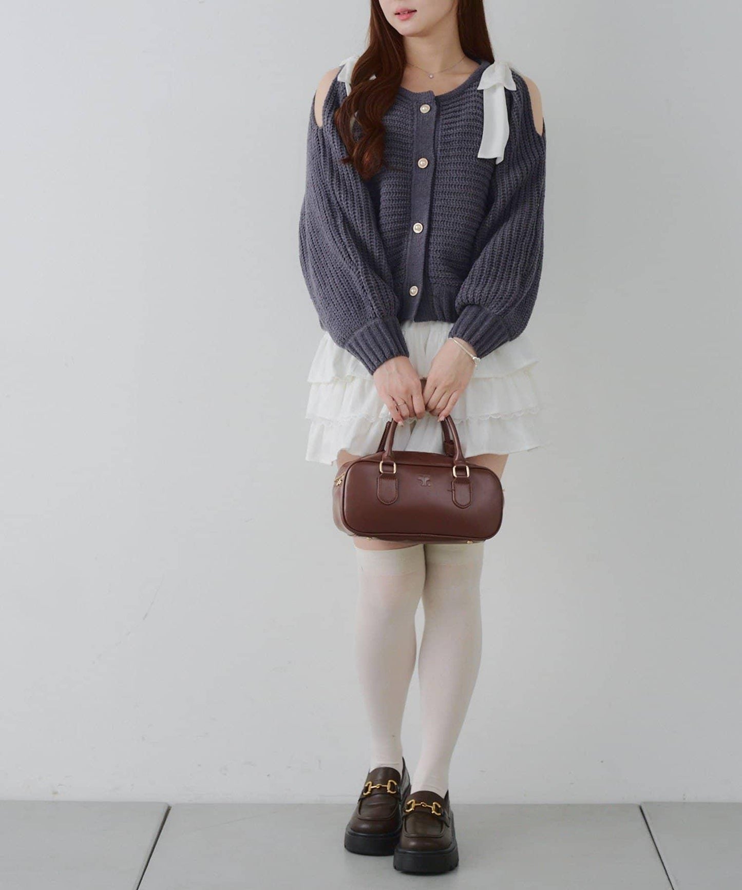 【RMAF】肩部蝴蝶結毛絨套頭衫