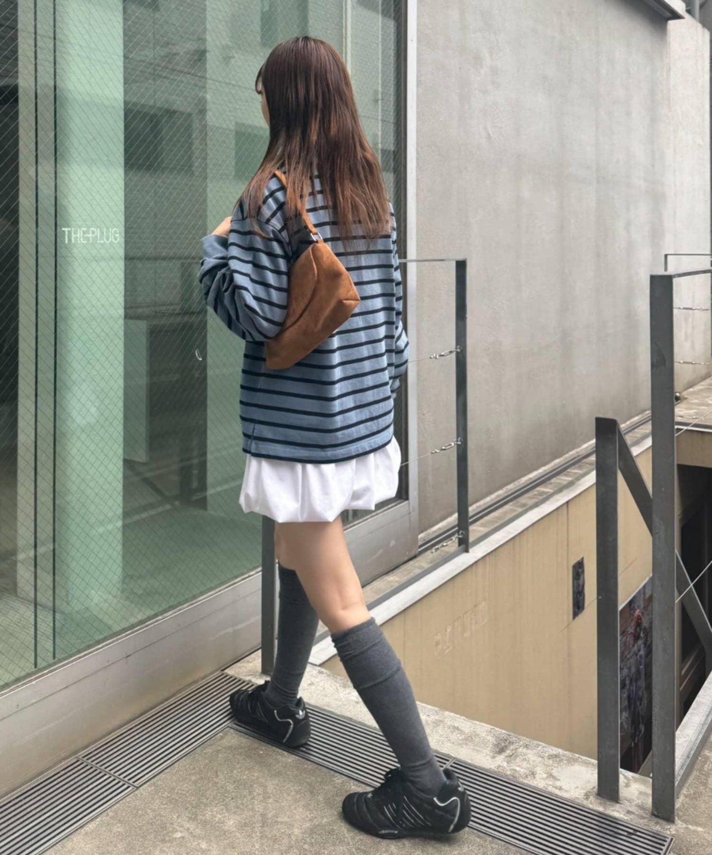 水洗工藝條紋翻領上衣