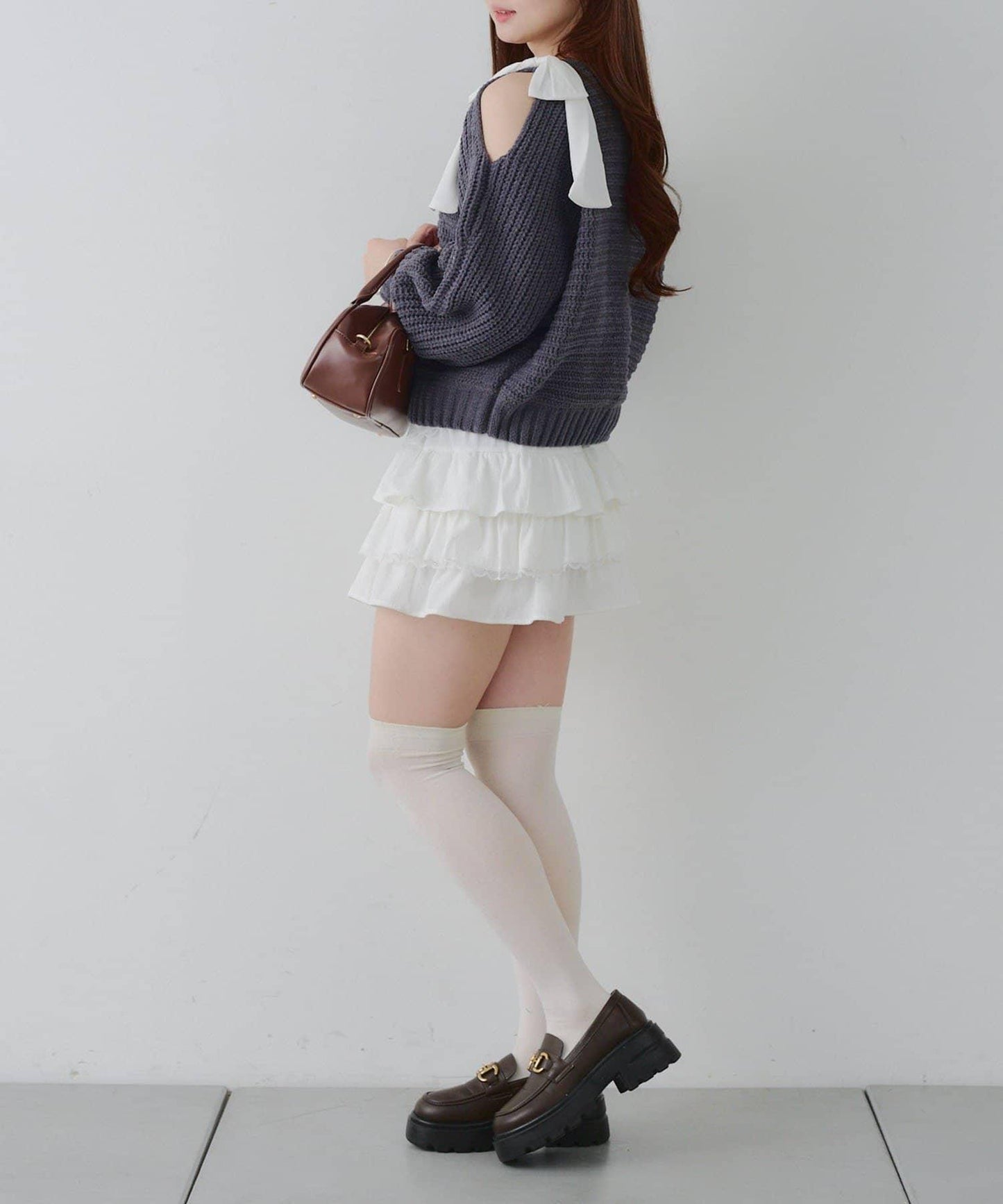 【RMAF】肩部蝴蝶結毛絨套頭衫