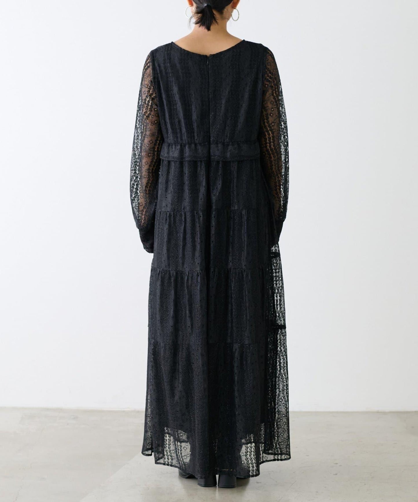 【LARUTA】蕾絲拼接長款連衣裙