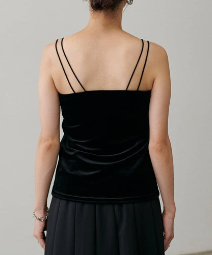 【LARUTA】帶胸墊天鵝絨吊帶背心