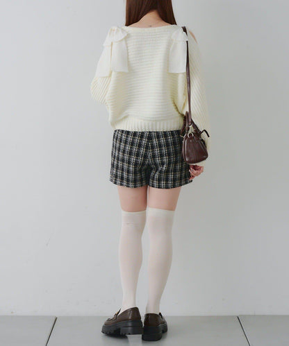 【RMAF】肩部蝴蝶結毛絨套頭衫