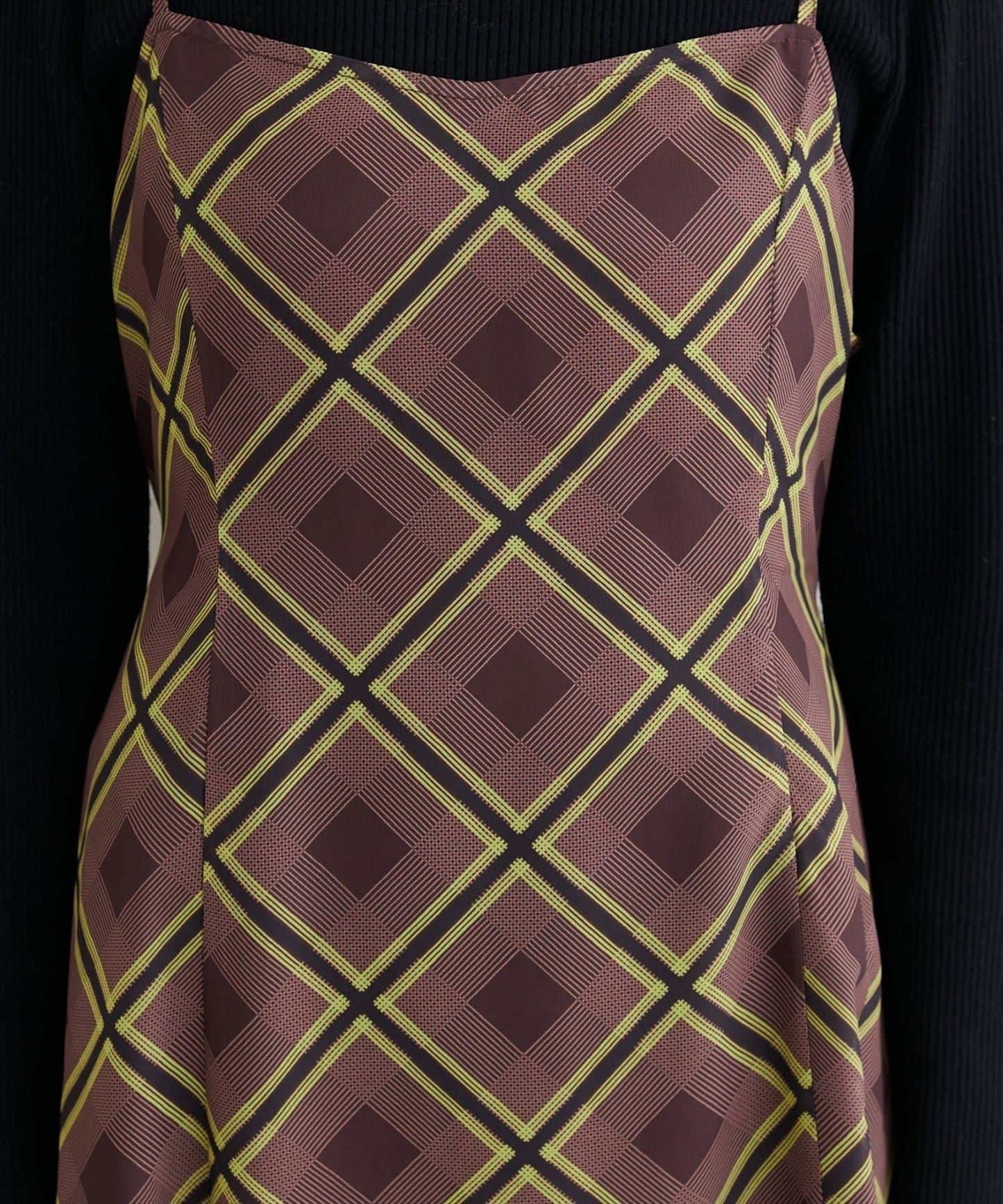 【natural couture】天鵝絨拼接吊帶連衣裙