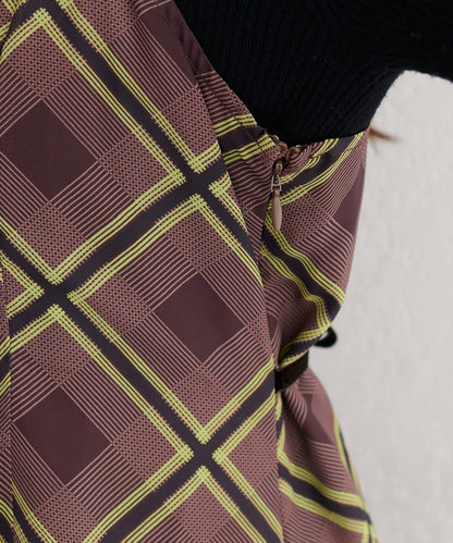 【natural couture】天鵝絨拼接吊帶連衣裙