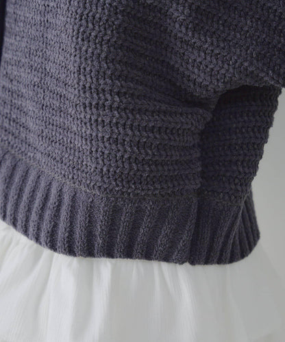 【RMAF】肩部蝴蝶結毛絨套頭衫