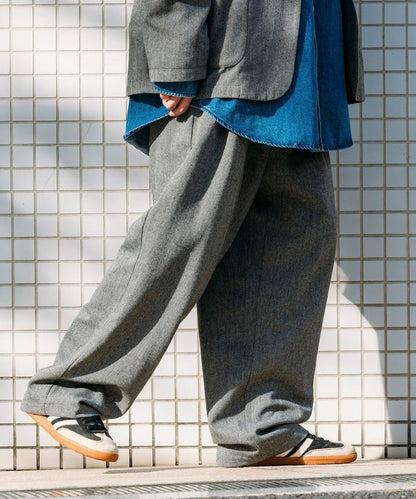 寬鬆版型 WOOLLY 西裝外套長褲套裝 修身西裝外套