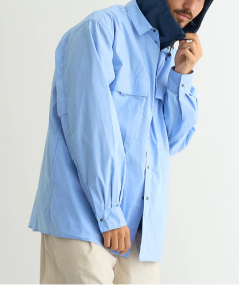 NANGA W POCKET T/C BOX版型雙口袋襯衫 男款