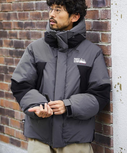 特別寬鬆版型拼接短款羽絨服