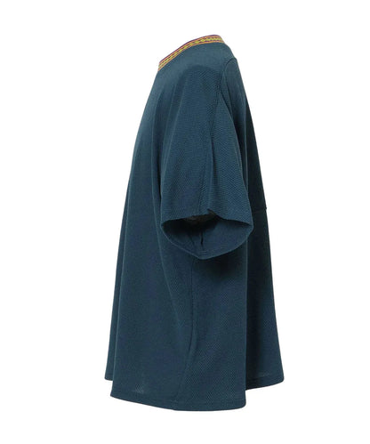 NANGA RINGER COLLAR 拼接設計圓領T恤